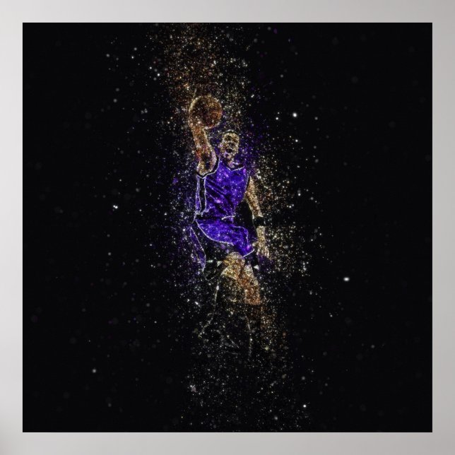 Basketball dunk glitter poster (Framsidan)