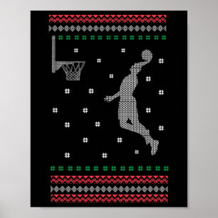 Basketball Dunking jul-Coolan Sport Ugly X-mas Poster