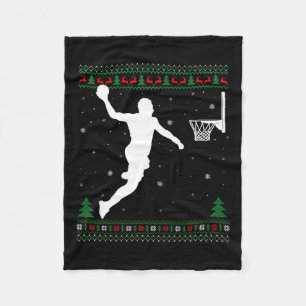 Basketball Dunking Julafton Ugly Basketball Player Fleecefilt