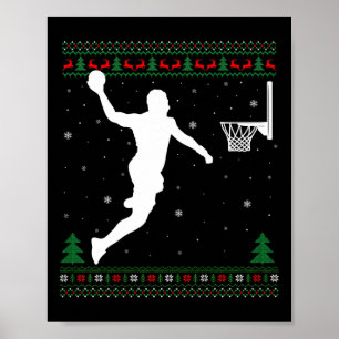 Basketball Dunking Julafton Ugly Basketball Player Poster