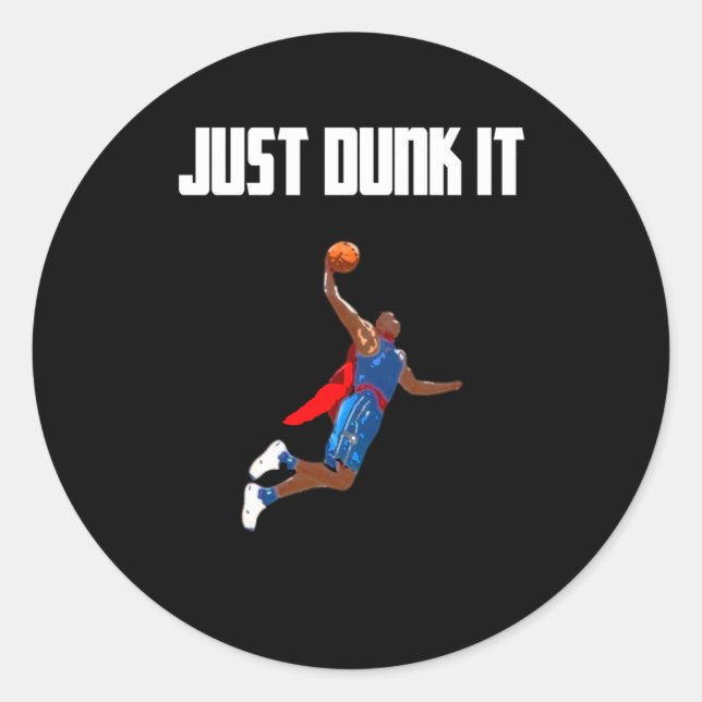 Basketball Dunking Runt Klistermärke (Framsida)