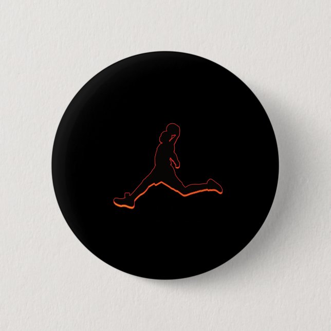 Basketball Dunking Silhouette Design Airtime Knapp (Framsida)