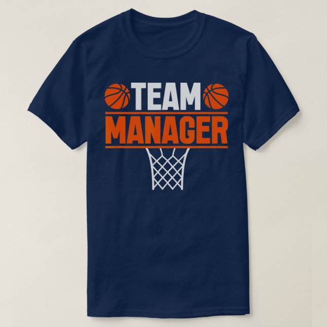 Basketball eam Manager Sports Game Älskare T Shirt (Design framsida)