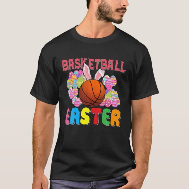 Basketball Easter Happy Easter Day Funny Basketbal T Shirt (Framsida)