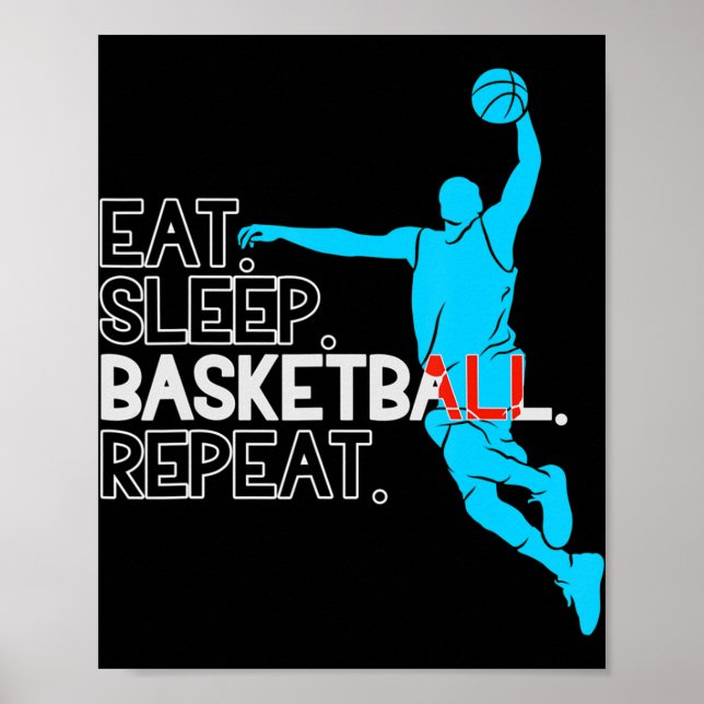 Basketball Eat. Sov. Basketboll. Upprepa. Poster (Framsidan)