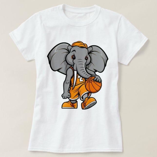 Basketball Elephant T Shirt (Design framsida)