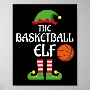 Basketball Elf-familjens matchande gruppjulsprogra Poster