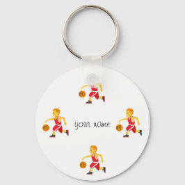 Basketball Emoji och ditt namn här Nyckelring