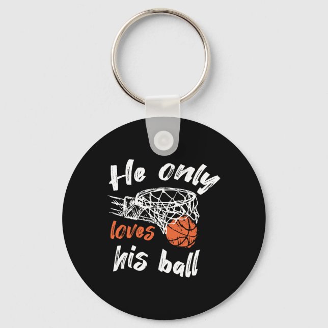 Basketball Endast Kärlek Boll Nyckelring (Framsida)