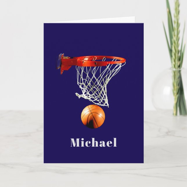 Basketball Ersätt med Ditt Namn Kort (Framsida)