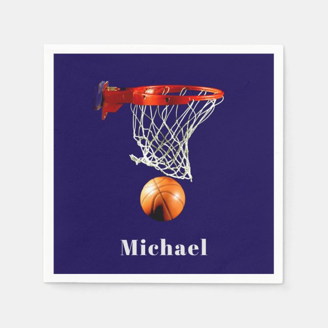 Basketball Ersätt med Ditt Namn Pappersservett (Framsidan)