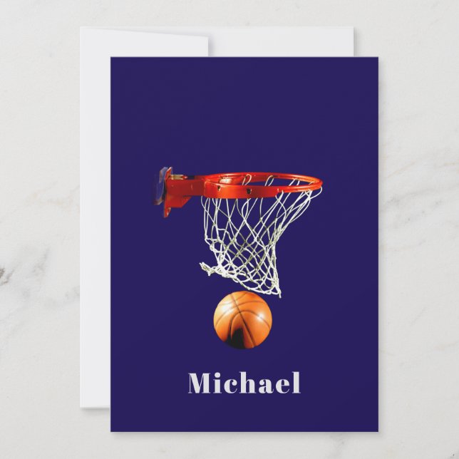 Basketball Ersätt med Ditt Namnkort (Framsida)