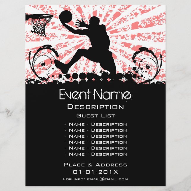 Basketball-evenemangsfrämjande Reklamblad (Framsidan)
