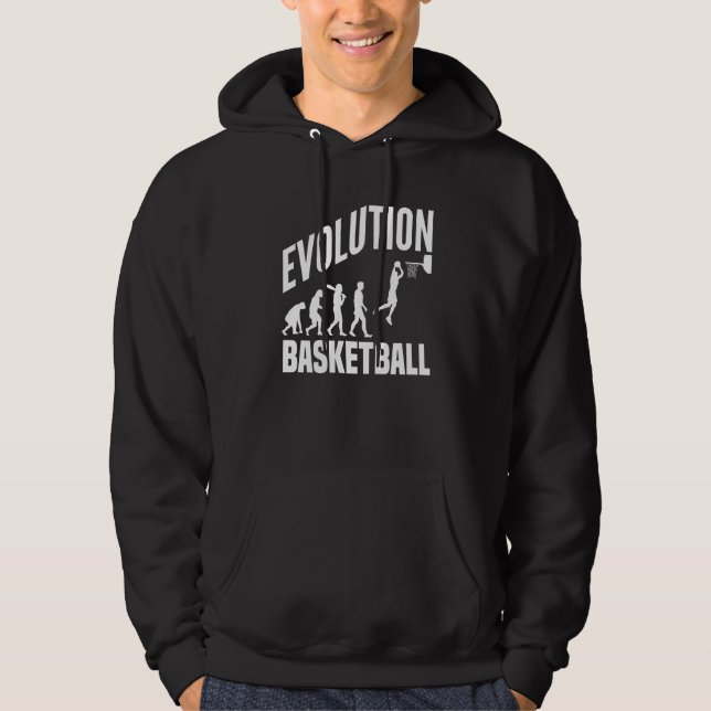 Basketball Evolution From Monkey To Men BBall Dunk Hoodie (Framsida)