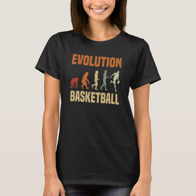 Basketball Evolution From Monkey To Men BBall Dunk T Shirt (Framsida)