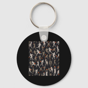 Basketball Fabric Black Mönster Nyckelring