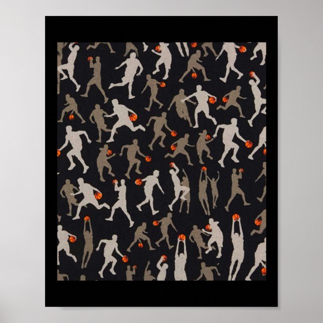 Basketball Fabric Black Mönster Poster (Framsidan)