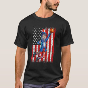 Basketball farbror Sam 4:e juli Manar Boy American T Shirt