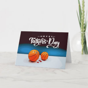 Basketball Fars dag far och son vattenfärg Kort