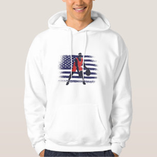 Basketball Fläkt Jersey USA flagga Hoodie