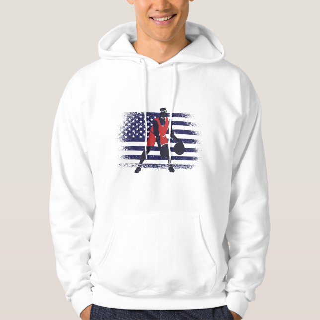 Basketball Fläkt Jersey USA flagga Hoodie (Framsida)