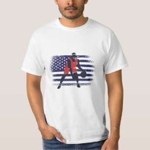 Basketball Fläkt Jersey USA flagga T Shirt