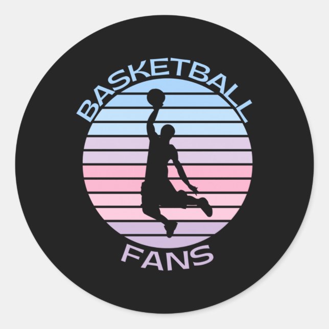 Basketball Fläkt Runt Klistermärke (Framsida)