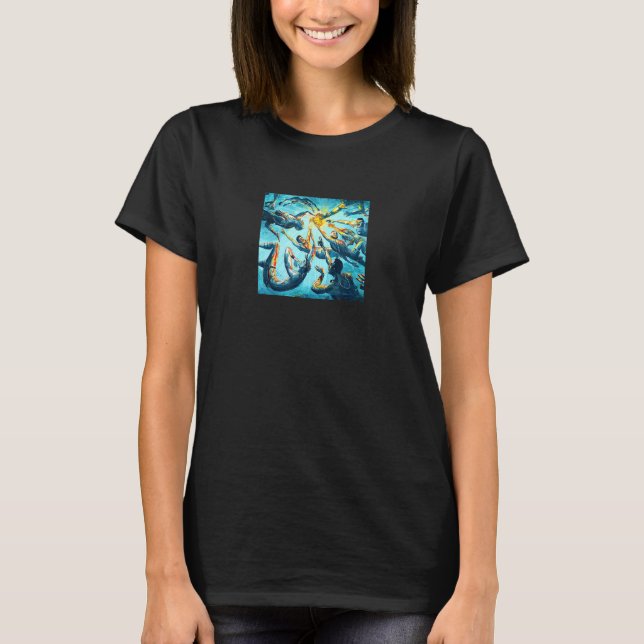 Basketball Fläkt Underwater Fireball T Shirt (Framsida)