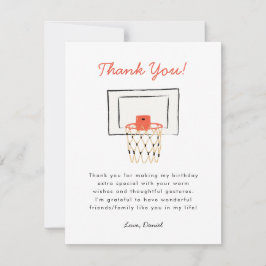 Basketball Födelsedag  Tack Kort
