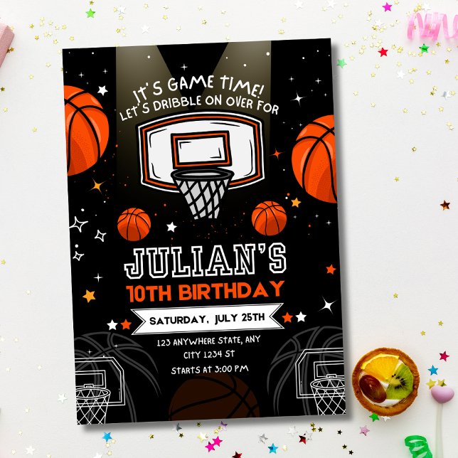 Basketball Födelsedagsbarn Sport Tema Pojkar Party Inbjudningar (Skapare uppladdad)