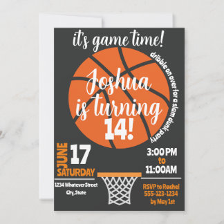Basketball Födelsedagsfest Anpassningsbar Inbjudningar