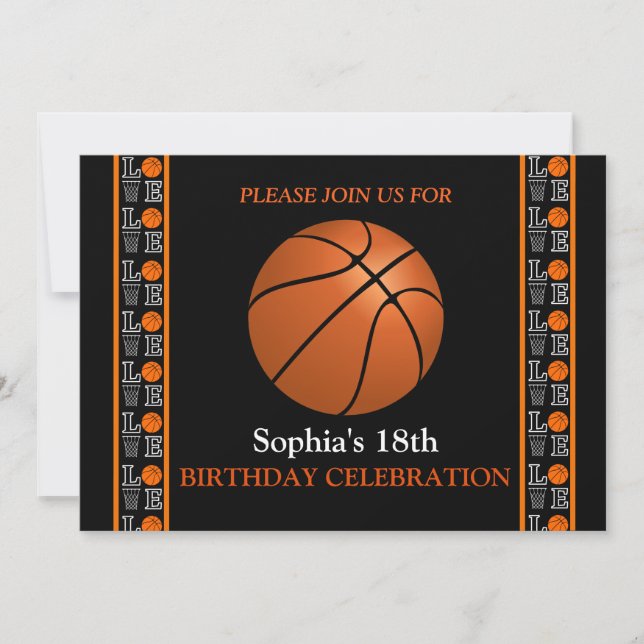Basketball Födelsedagsfest, Basketspelare  Inbjudningar (Framsida)