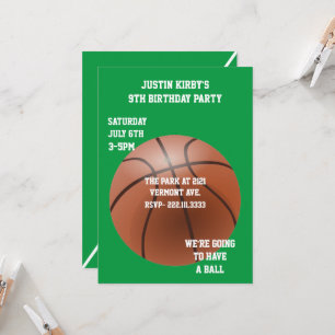 Basketball Födelsedagsfest inbjudan