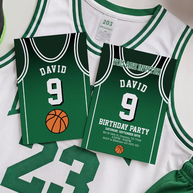 Basketball Födelsedagsfest inbjudan (Skapare uppladdad)