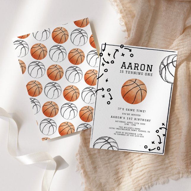 Basketball-Födelsedagsfest Inbjudningar (Skapare uppladdad)