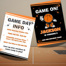 Basketball Födelsedagsfest Spel På Anpassad Inbjud