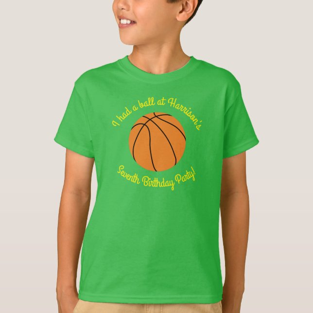 Basketball-Födelsedagsfest T Shirt (Framsida)