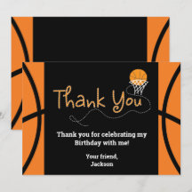 Basketball Födelsedagsfest Typografi Tack