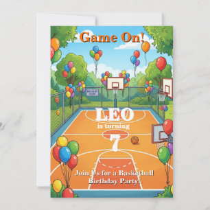 Basketball Födelsedagsinbjudan Pojke Game On Inbjudningar