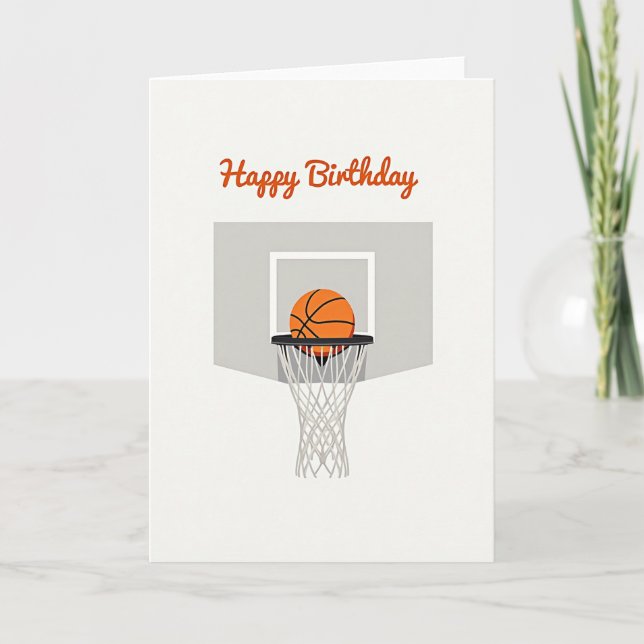Basketball Födelsedagsönskningskort Kort (Framsida)