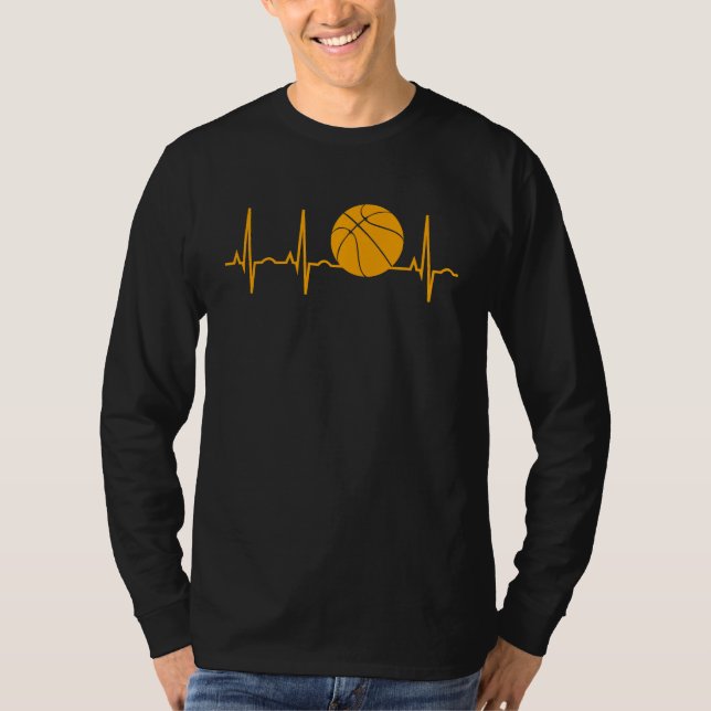 Basketball  for Men Bball Heartbeat Boys Gif T Shirt (Framsida)