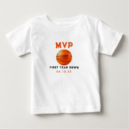 Basketball Första Året Ner 1:a Födelsedag T Shirt