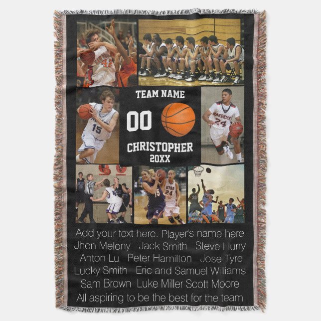 Basketball fotocollage fleece filt (Framsidan Vertikal)