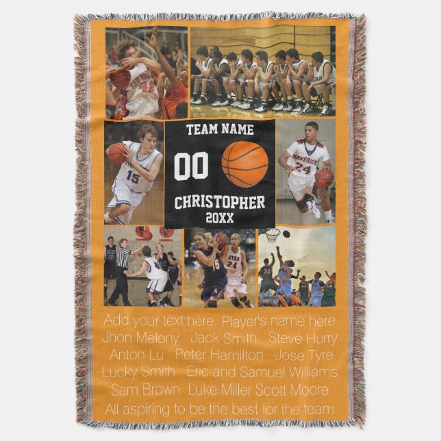 Basketball fotocollage fleece filt (Framsidan Vertikal)