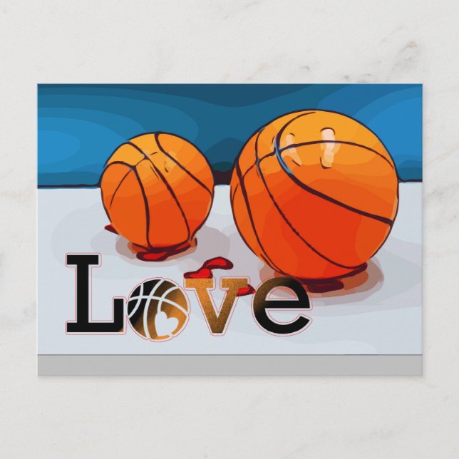 Basketball från spelare med kärlek Alla hjärtans d Helg Vykort (Framsida)