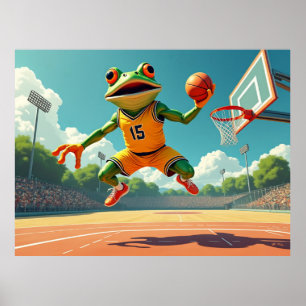 Basketball Frog-projektionsytevärde poster