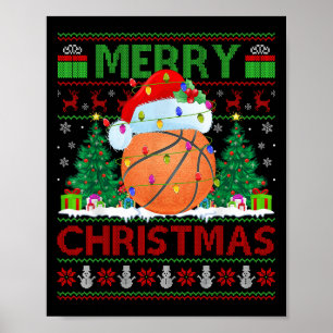 Basketball fulständig jultröja Srts spelare Ljus Poster