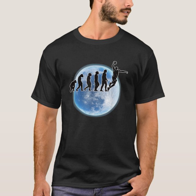 Basketball Funny Humanity Evolution Funny Basketba T Shirt (Framsida)