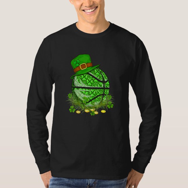 Basketball Funny St patricks day Boys Manar Basket T Shirt (Framsida)