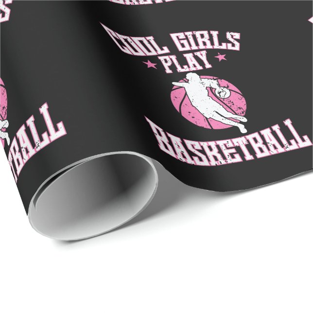 Basketball für Mädchen "Cool Girls play Basketball Presentpapper (Rullad Hörn)